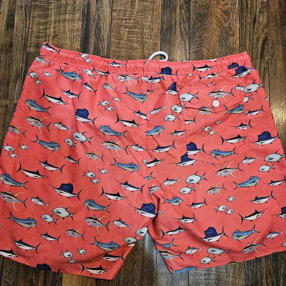 Ocean Coast Coral Pink  Mens‎ Ocean Life Swim Trunks.
